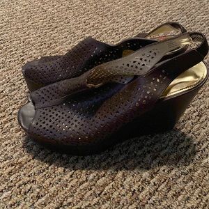 Coach Open Toe Wedges